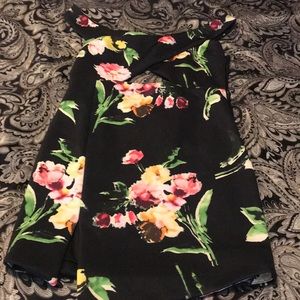 Black floral body con dress size L